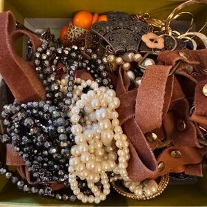 5lbs Jewelry Box Crafting Lot Broken Assortment Chains Beads Findings Art Supply